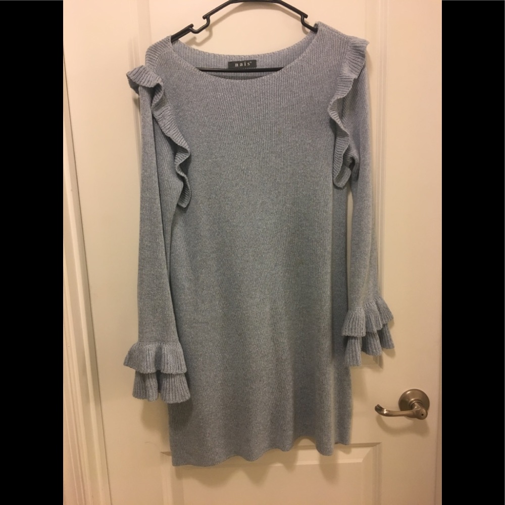 Nais light blue shirt sweater dress